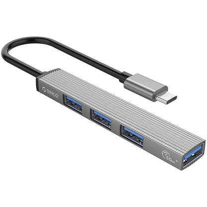 Hub USB-C Orico AH-A13, 1 x USB-A 3.0 - 3 x USB-A, Szary