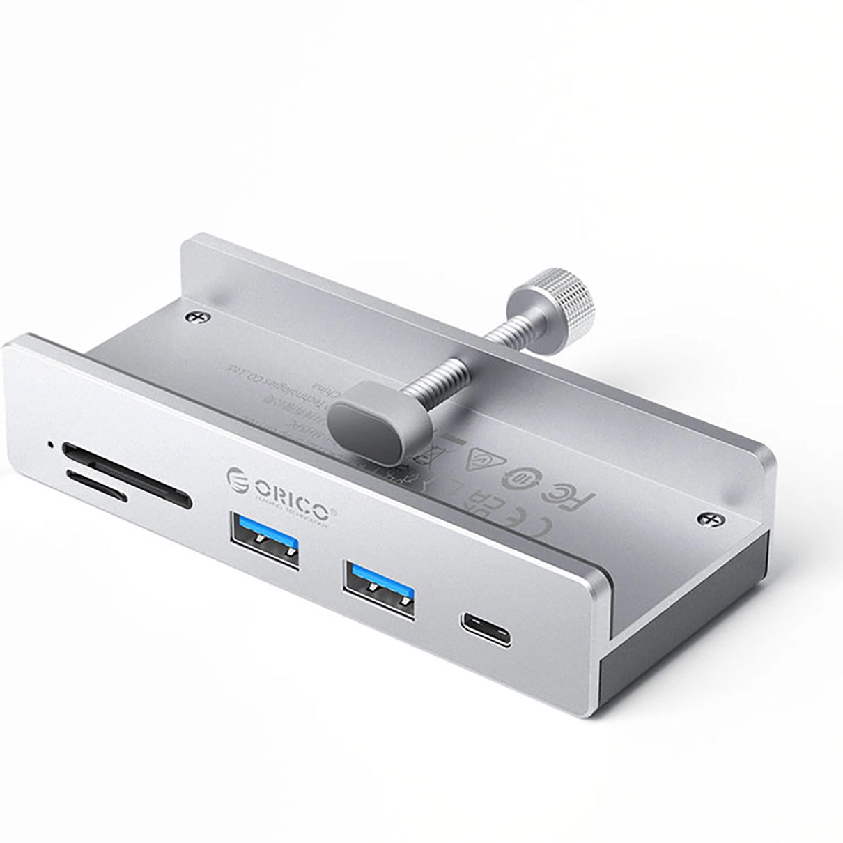 Hub USB-C Orico MH5PC Clamp, 2 x USB-A 3.2 - 1 x USB-C - 1 x SD - 1 x microSD, Srebrny