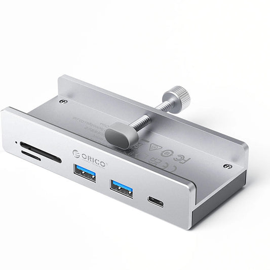 Hub USB-C Orico MH5PC Clamp, 2 x USB-A 3.2 - 1 x USB-C - 1 x SD - 1 x microSD, Srebrny