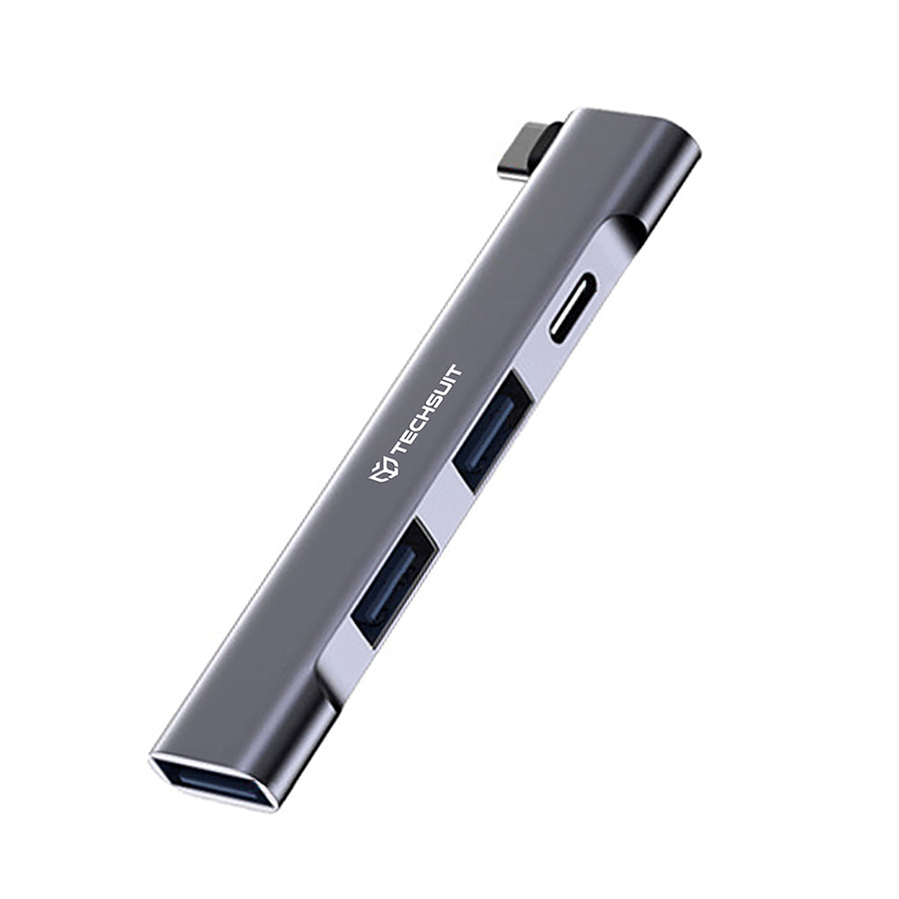 Hub USB-C Techsuit H12 ZenithDock, 4w1, Szary