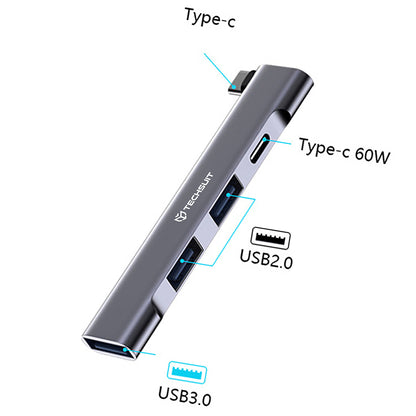 Hub USB-C Techsuit H12 ZenithDock, 4w1, Szary