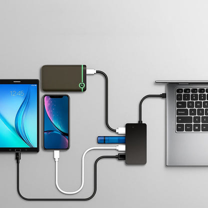 Hub USB-C Techsuit H16 QuantumNode, 4w1, Czarny