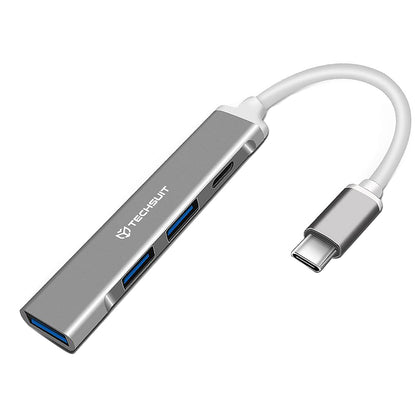 Techsuit H18 PolarisBridge USB-C Hub, 4in1, White Gray