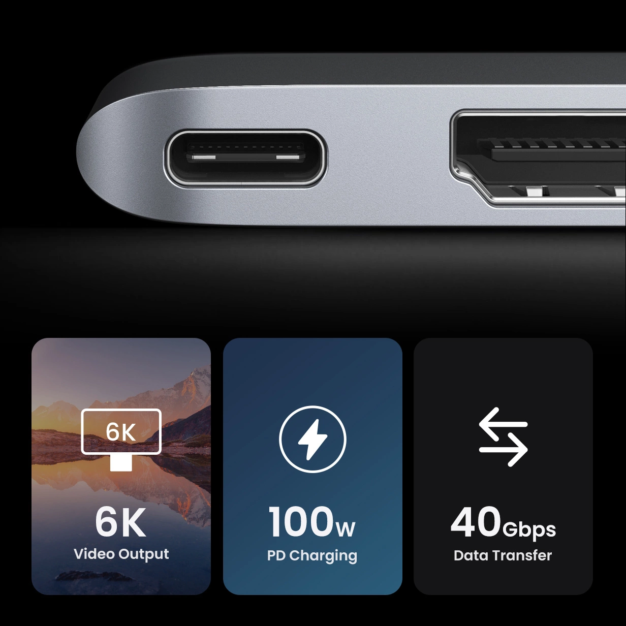 Hub USB-C UGREEN CM380 (80856) dla Apple MacBook Pro / Air Series, 2 x USB-A 3.0 - 1 x USB-C - 1 x HDMI - 1 x SD - 1 x microSD