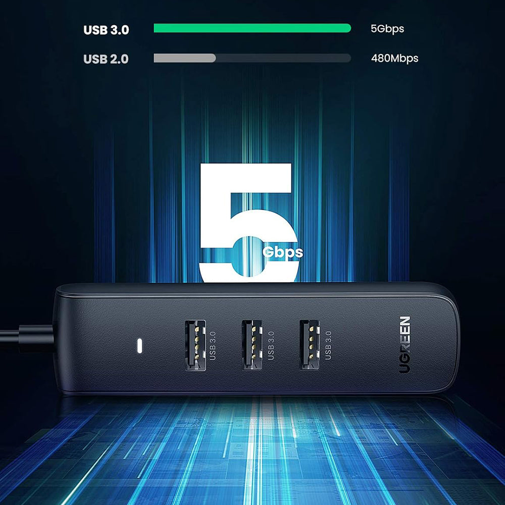 Hub USB-C UGREEN CM416 (10916), 4 x USB-A 3.0, Czarny
