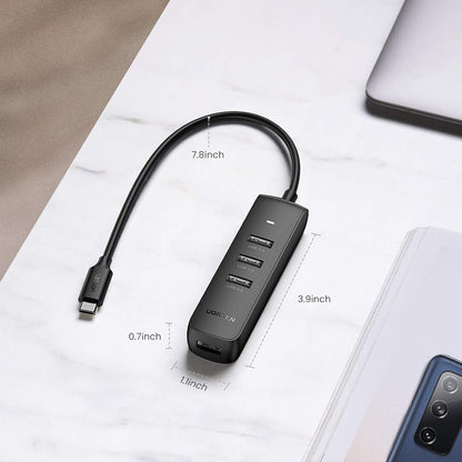 Hub USB-C UGREEN CM416 (10916), 4 x USB-A 3.0, Czarny
