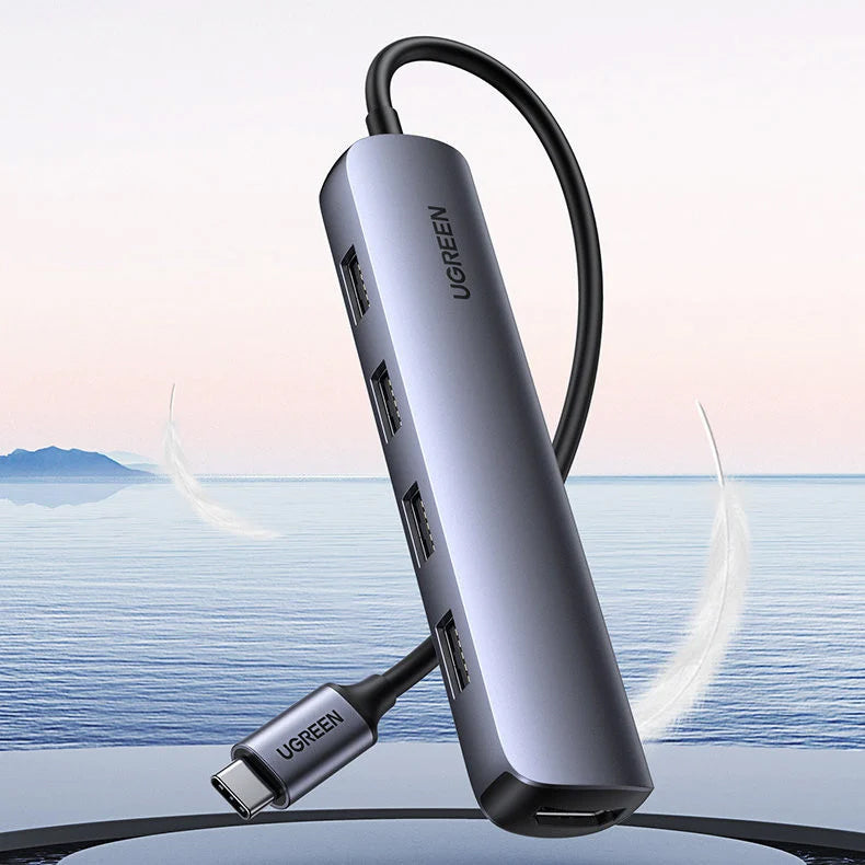 Hub USB-C UGREEN CM417, 4 x USB-A 3.2 - 1 x HDMI, Szary