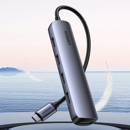 Hub USB-C UGREEN CM417, 4 x USB-A 3.2 - 1 x HDMI, Szary