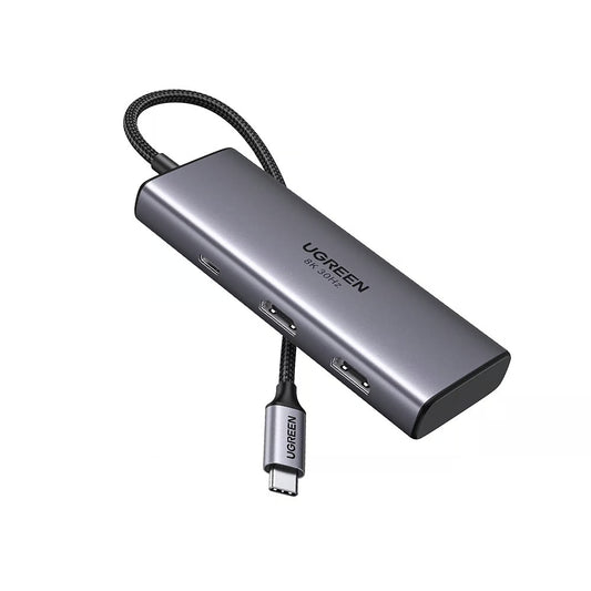 Hub USB-C UGREEN CM498 (15852), 2 x USB-A 3.0 - 2 x USB-C - 2 x HDMI, Szary