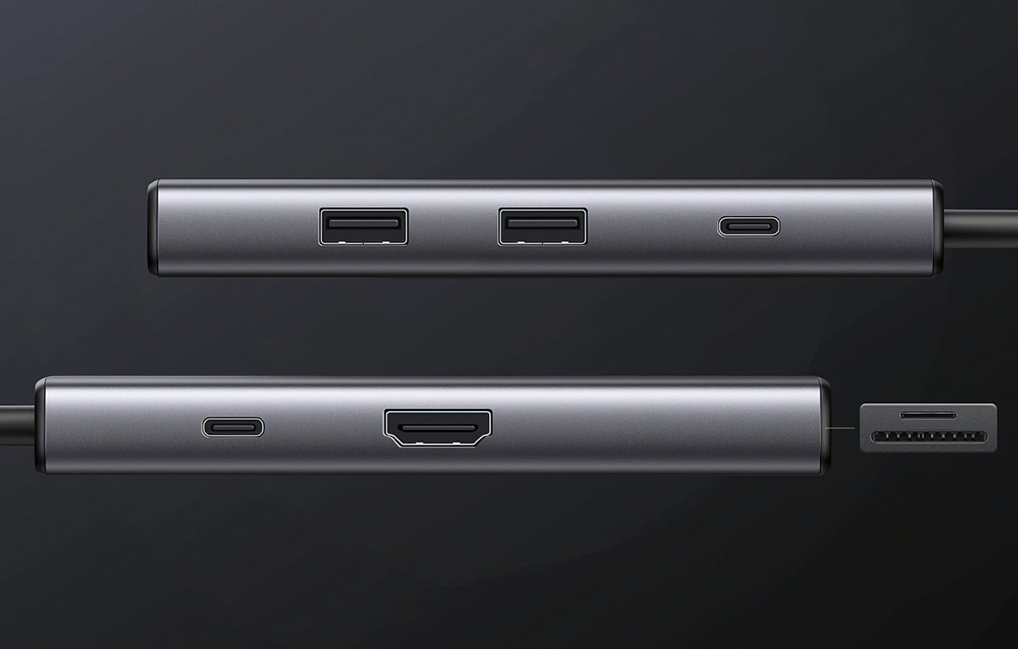 Hub USB-C UGREEN CM498 (15531), 2 x USB-A 3.2 - 2 x USB-C - 1 x HDMI - 1 x SD - 1 x microSD, Szary