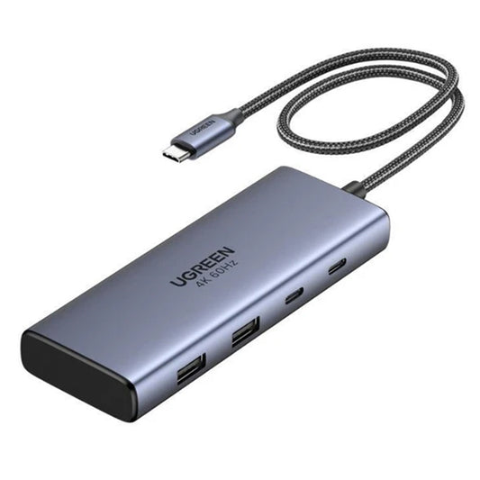 Hub USB-C UGREEN CM498 (45379), 2 x USB-A 3.2 - 3 x USB-C - 2 x HDMI, Szary