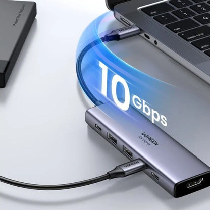 Hub USB-C UGREEN CM511 (35999), 2 x USB-A 3.2 - 3 x USB-C - 1 x HDMI, Szary