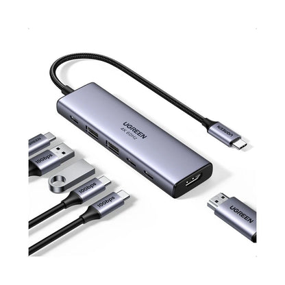 Hub USB-C UGREEN CM511 (35999), 2 x USB-A 3.2 - 3 x USB-C - 1 x HDMI, Szary