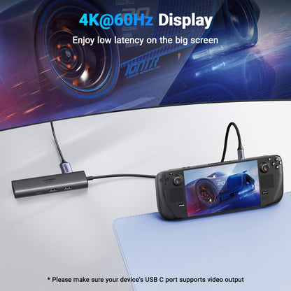 Hub USB-C UGREEN CM512 (45000), 2 x USB-A 3.2 - 2 x USB-C - 1 x HDMI - 1 x RJ45, Szary