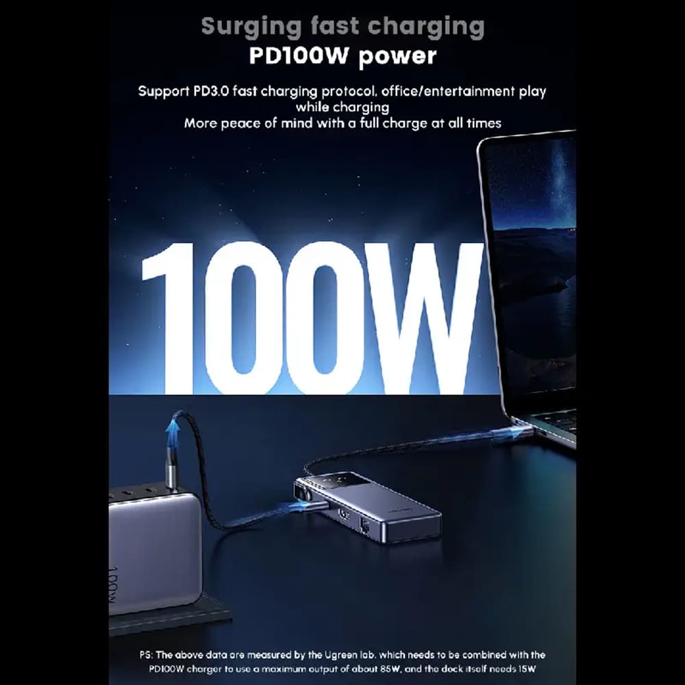 Hub USB-C UGREEN CM888 (45155) Uno, 6w1, Szary