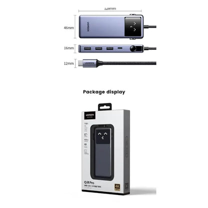 Hub USB-C UGREEN CM888 (45155) Uno, 6w1, Szary