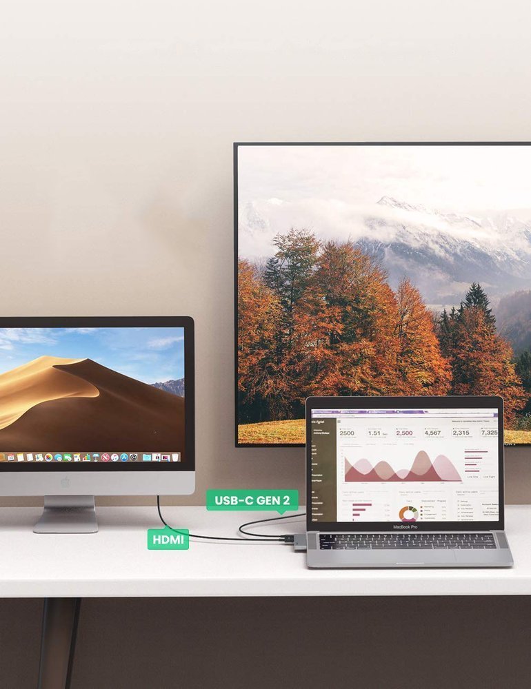 Hub USB-C UGREEN dla Apple MacBook Pro / Air Series, 3 x USB-A 3.0 - 1 x USB-C - 1 x HDMI, Szary