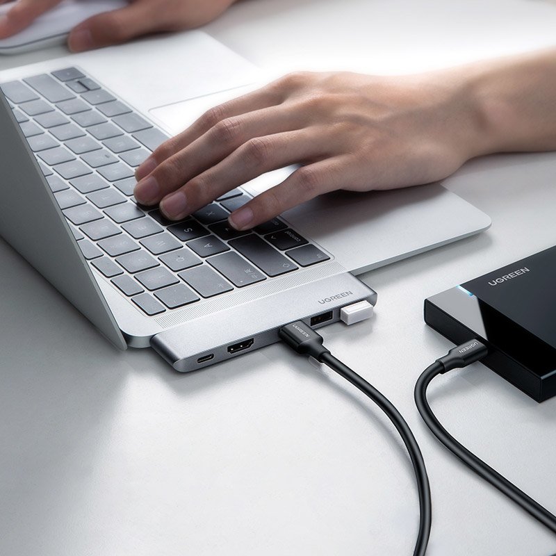 Hub USB-C UGREEN dla Apple MacBook Pro / Air Series, 3 x USB-A 3.0 - 1 x USB-C - 1 x HDMI, Szary