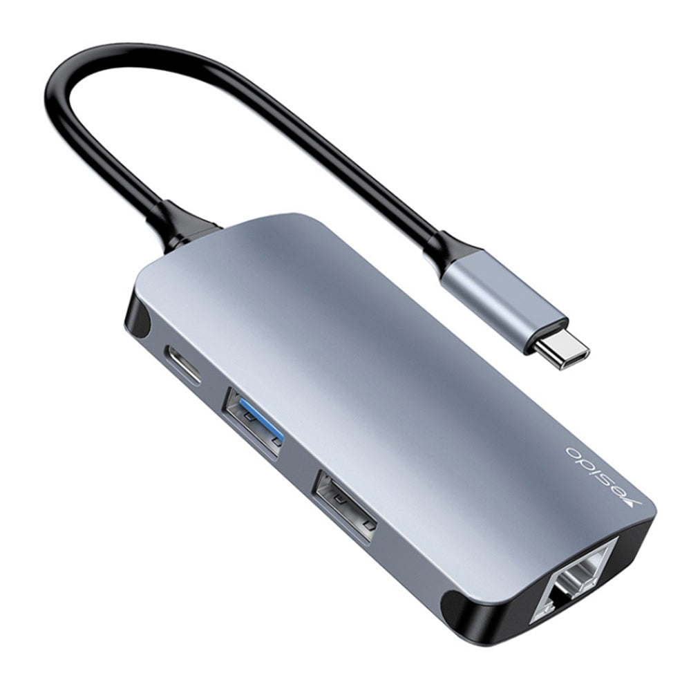 Hub USB-C Yesido HB15, 6w1, Szary