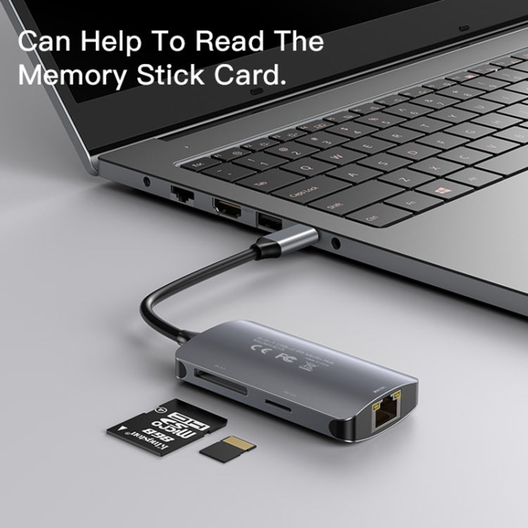 Hub USB-C Yesido HB15, 6w1, Szary