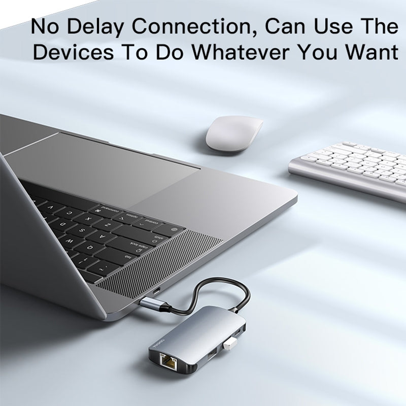 Hub USB-C Yesido HB15, 6w1, Szary