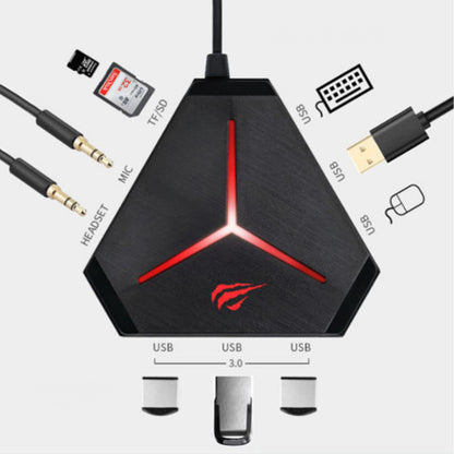 Hub USB HAVIT H95, 10w1, Czarny