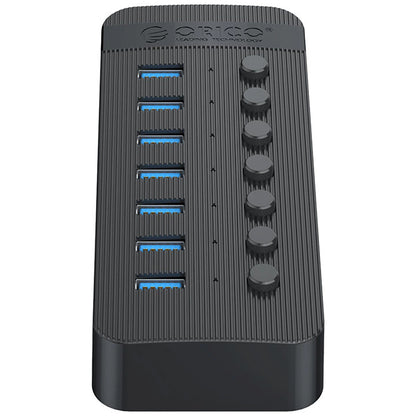 Hub USB Orico CT2U3-7AB, 7 x USB-A 3.0, Czarny