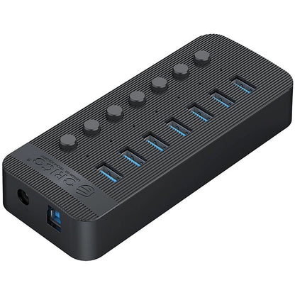 Hub USB Orico CT2U3-7AB, 7 x USB-A 3.0, Czarny