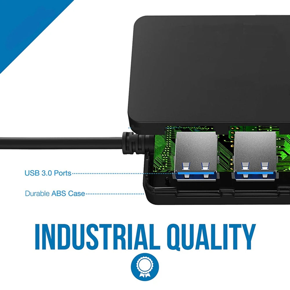 Hub USB Techsuit H15 QuantumNode, 4w1, Czarny