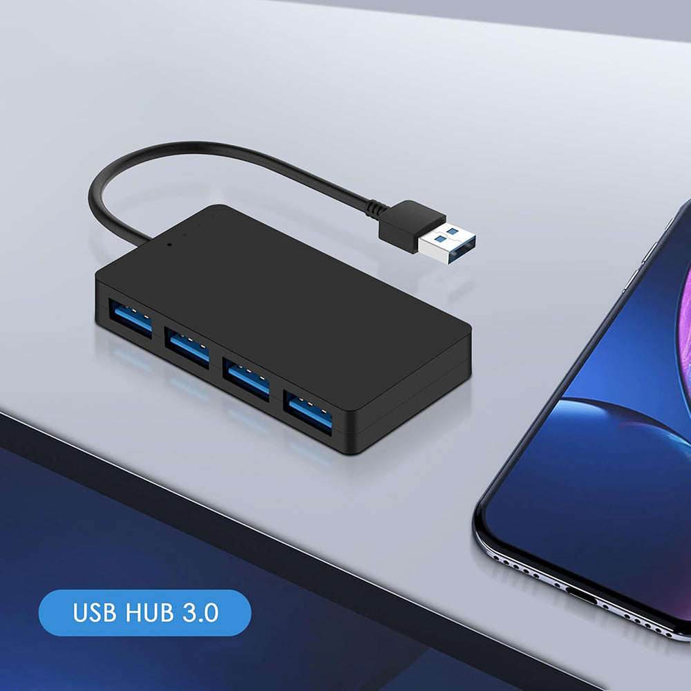 Hub USB Techsuit H15 QuantumNode, 4w1, Czarny