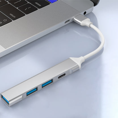 Hub USB Techsuit H19 PolarisBridge, 4w1, Szaro-Biały