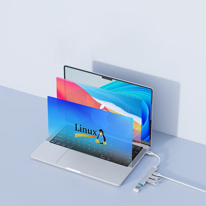 Hub USB Techsuit H19 PolarisBridge, 4w1, Szaro-Biały