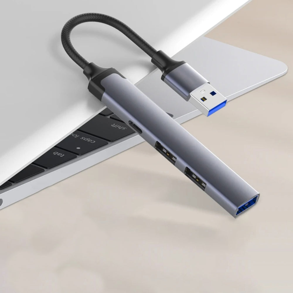 Hub USB Techsuit H19 PolarisBridge, 4w1, Szaro-Biały