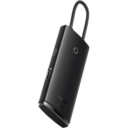 Hub USB-C Baseus Lite, 3 x USB-A 3.0 - USB-C - HDMI, Czarny WKQX040001