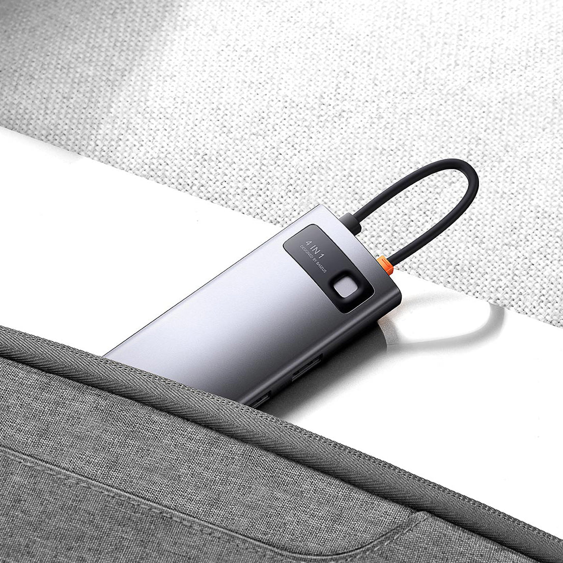 Hub USB-C Baseus Metal Gleam, 4 x USB-A 3.0, Szary WKWG070013