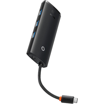 Hub USB-C Baseus Lite, 3 x USB-A 3.0 - USB-C - HDMI, Czarny WKQX040001