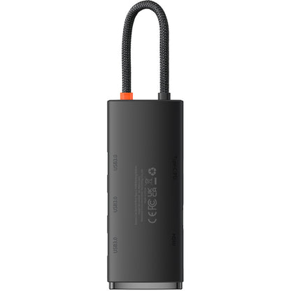 Hub USB-C Baseus Lite, 3 x USB-A 3.0 - USB-C - HDMI, Czarny WKQX040001