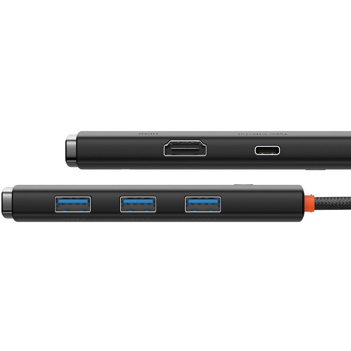 Hub USB-C Baseus Lite, 3 x USB-A 3.0 - USB-C - HDMI, Czarny WKQX040001