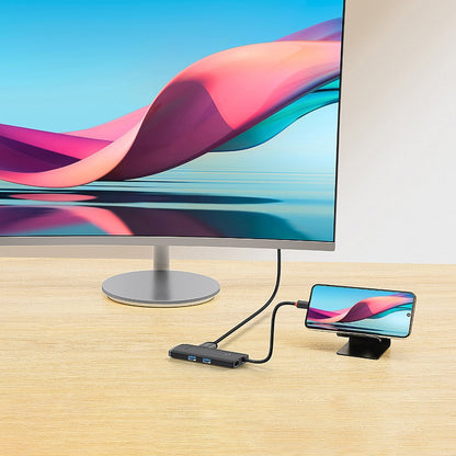 Hub USB-C Baseus Lite, 2 x USB-A 3.0 - 1 x USB-C - 1 x HDMI - 1 x SD - 1 x microSD, Czarny WKQX050101