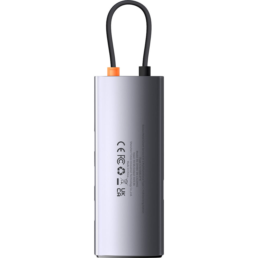 Hub USB-C Baseus Metal Gleam, 4 x USB-A 3.0, Szary WKWG070013
