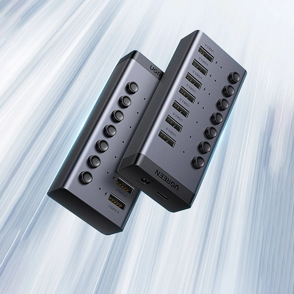 Hub USB UGREEN CM481, 7 x USB-A 3.0, Szary