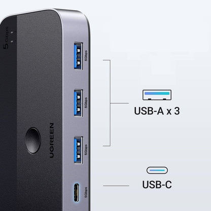 Hub USB UGREEN CM662, 3 x USB-A 3.0 - 1 x USB-C - 1 x miniUSB, Czarny