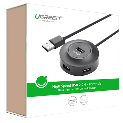 Hub USB UGREEN CR106, 4 x USB-A, 1m, czarny