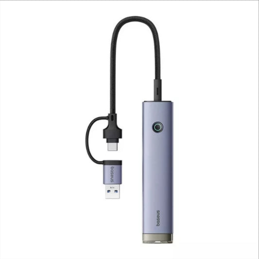 Hub USB / USB-C Baseus UltraJoy, 3 x USB-A 3.0 - 1 x USB-C - 1 x RJ45, Szary B0005280B811-14