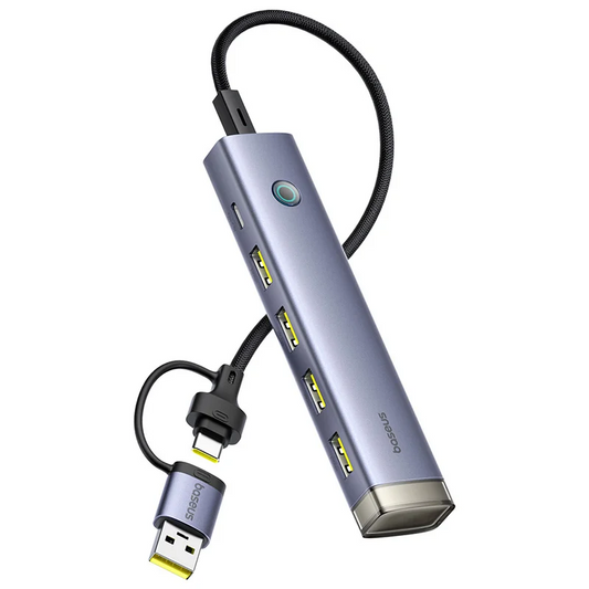 Hub USB / USB-C Baseus UltraJoy, 4 x USB-A 3.2 - 1 x USB-C, Szary B0005280B811-15
