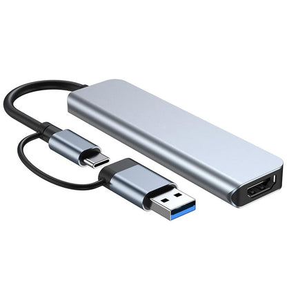 Hub USB / USB-C Techsuit H7 DataBridge, 5w1, Szary
