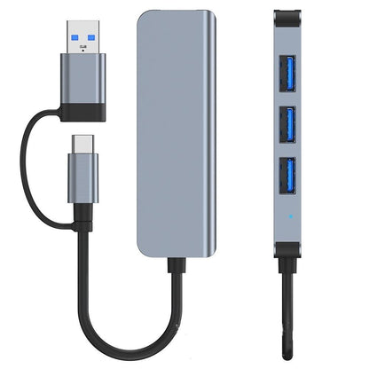 Hub USB / USB-C Techsuit H8 DataBridge, 4w1, Szary