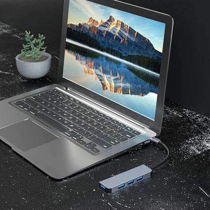 Hub USB / USB-C Techsuit H8 DataBridge, 4w1, Szary