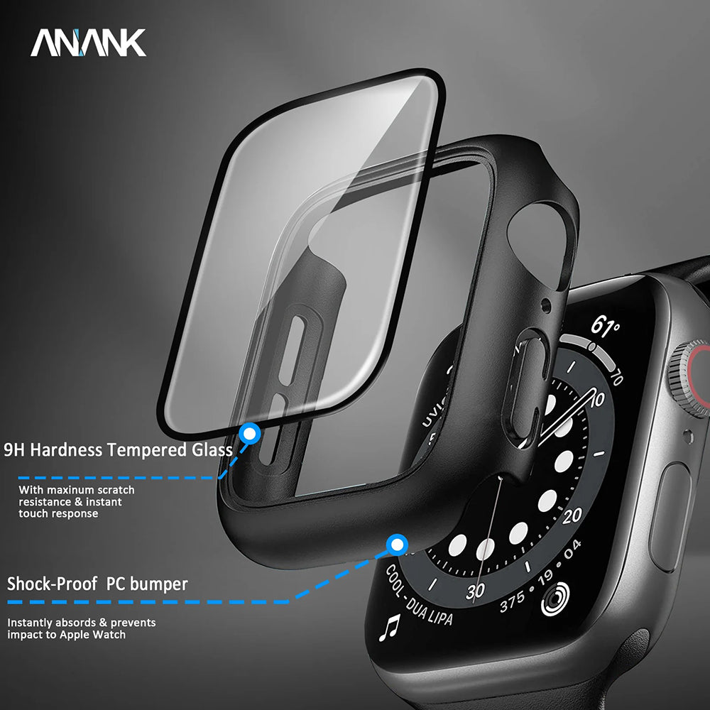 Anank Screen Guard Case for Apple Watch Series 7 45mm, Black