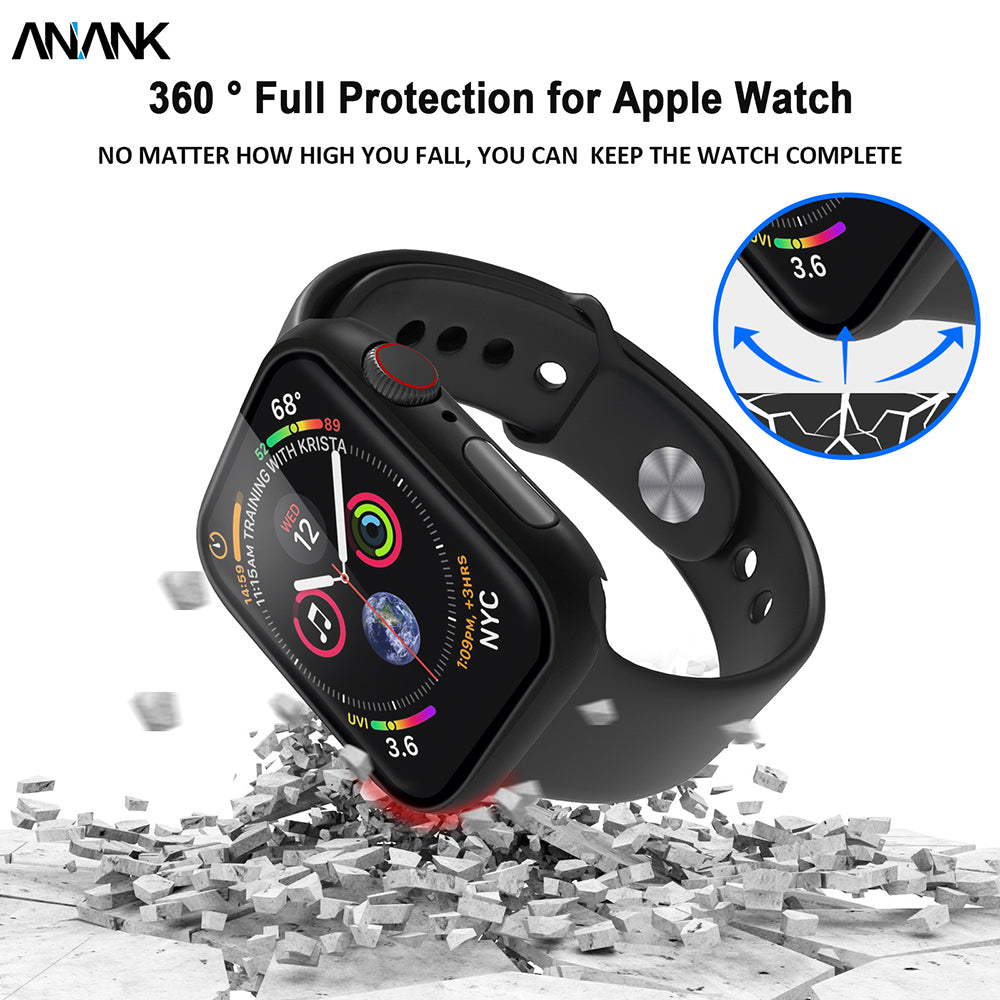 Anank Screen Guard Case for Apple Watch Series 7 45mm, Black
